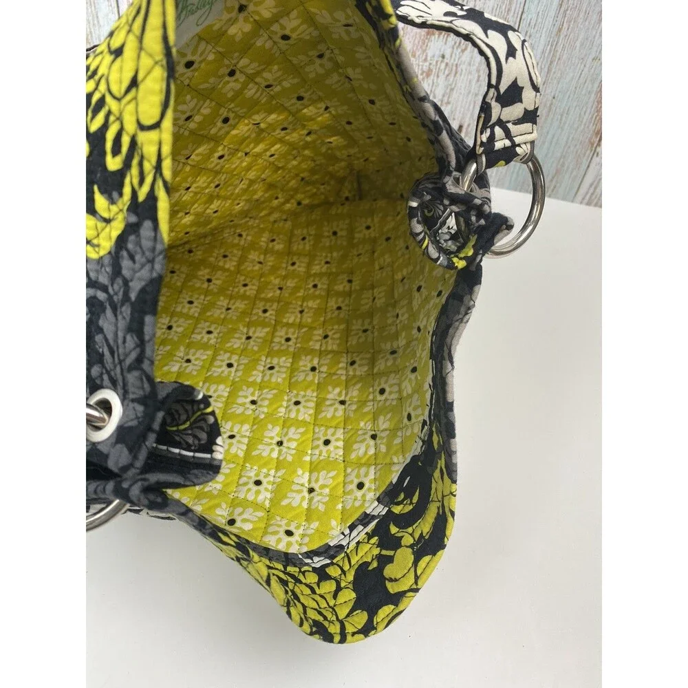 Vera Bradley Baroque Black Yellow White Shoulder Handbag Tote Purse